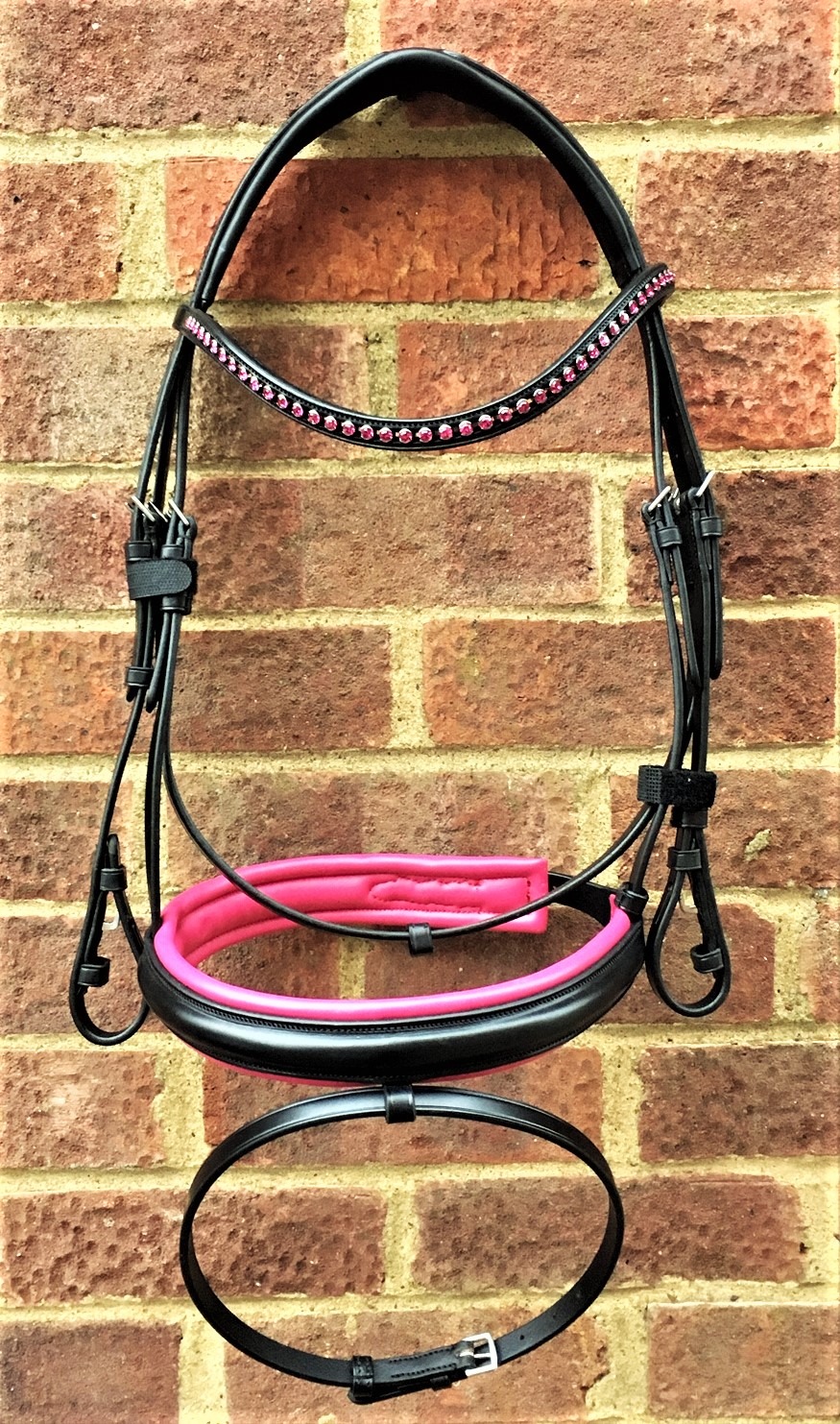 Cwell Equine Snaffle Bridle Liz Brown Italian Leather Crystal Browband FULL 