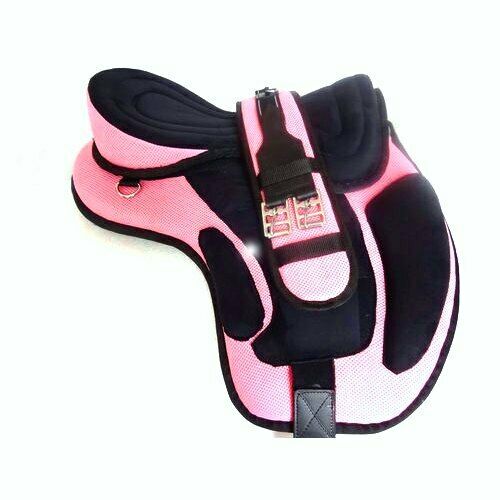 New Synthetic All Purpose Treeless Saddle PINK Size 17" free Girth sale price 