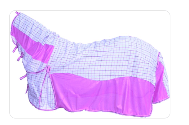 Cwell Equine Horse Cob Pony Fly Rugs PINK/ZEBRA/TURQUOISE Hybrid Mesh Poly Cotton Combo Rugs 5'9, Pink