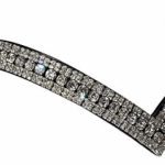 PONY 14 INCHES Cwell Equine Bling V Shape 5 Rows Diamante Red//Clear Crystal Browband Dressage Black