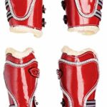 Cwell Equine New Bling Tendon & Fetlock Boots Sparkly Diamante on Patent Leather RED FULL 