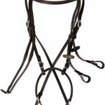 New  ** Cross Over ** Bitless Leather  Bridle with web grip reins Full BLACK 
