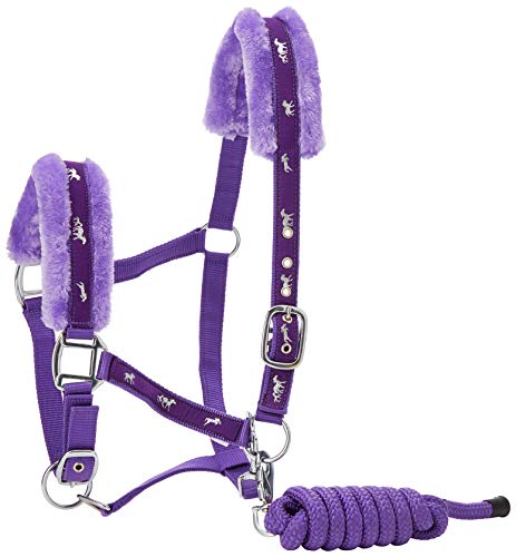 Harlequin Adjustable Headcollar And Lead Rope Set Shetland Pony Cob Full 