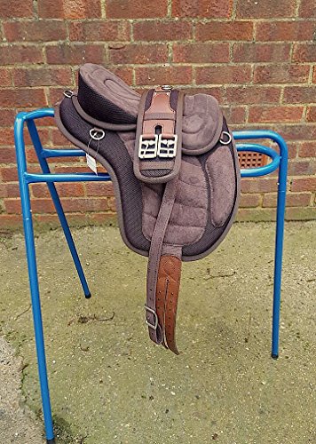 Cwell Equine New Synthetic All Purpose Treeless Saddle BLACK pony 12 free Girth ON OFFER